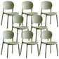 Glam Plastic Side Chair Stacking Open Back Dining Side Chair Green 8 Piece Set Clearhalo 'Dining Chairs' 'Dining Tables & Seating' 'dining_chair' 'furn' 'furn_dining_chair' 'Furniture' 'Kitchen & Dining Furniture' 5447169