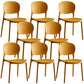 Glam Plastic Side Chair Stacking Open Back Dining Side Chair Orange Yellow 8 Piece Set Clearhalo 'Dining Chairs' 'Dining Tables & Seating' 'dining_chair' 'furn' 'furn_dining_chair' 'Furniture' 'Kitchen & Dining Furniture' 5447173