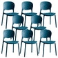 Glam Plastic Side Chair Stacking Open Back Dining Side Chair Peacock Blue 8 Piece Set Clearhalo 'Dining Chairs' 'Dining Tables & Seating' 'dining_chair' 'furn' 'furn_dining_chair' 'Furniture' 'Kitchen & Dining Furniture' 5447177