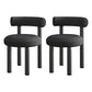 Contemporary Linen Dining Chair Open Back Dining Side Furniture in Matte Finish Black 2 Piece Set Clearhalo 'Dining Chairs' 'Dining Tables & Seating' 'dining_chair' 'furn' 'furn_dining_chair' 'Furniture' 'Kitchen & Dining Furniture' 5447180