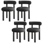 Contemporary Linen Dining Chair Open Back Dining Side Furniture in Matte Finish Black 4 Piece Set Clearhalo 'Dining Chairs' 'Dining Tables & Seating' 'dining_chair' 'furn' 'furn_dining_chair' 'Furniture' 'Kitchen & Dining Furniture' 5447182