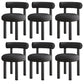 Contemporary Linen Dining Chair Open Back Dining Side Furniture in Matte Finish Black 6 Piece Set Clearhalo 'Dining Chairs' 'Dining Tables & Seating' 'dining_chair' 'furn' 'furn_dining_chair' 'Furniture' 'Kitchen & Dining Furniture' 5447184