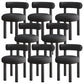 Contemporary Linen Dining Chair Open Back Dining Side Furniture in Matte Finish Black 8 Piece Set Clearhalo 'Dining Chairs' 'Dining Tables & Seating' 'dining_chair' 'furn' 'furn_dining_chair' 'Furniture' 'Kitchen & Dining Furniture' 5447185