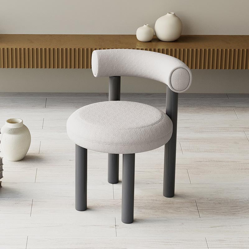 Contemporary Linen Dining Chair Open Back Dining Side Furniture in Matte Finish Clearhalo 'Dining Chairs' 'Dining Tables & Seating' 'dining_chair' 'furn' 'furn_dining_chair' 'Furniture' 'Kitchen & Dining Furniture' 5447186