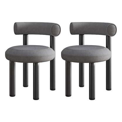 Contemporary Linen Dining Chair Open Back Dining Side Furniture in Matte Finish Dark Gray 2 Piece Set Clearhalo 'Dining Chairs' 'Dining Tables & Seating' 'dining_chair' 'furn' 'furn_dining_chair' 'Furniture' 'Kitchen & Dining Furniture' 5447187