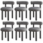 Contemporary Linen Dining Chair Open Back Dining Side Furniture in Matte Finish Dark Gray 6 Piece Set Clearhalo 'Dining Chairs' 'Dining Tables & Seating' 'dining_chair' 'furn' 'furn_dining_chair' 'Furniture' 'Kitchen & Dining Furniture' 5447192