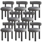Contemporary Linen Dining Chair Open Back Dining Side Furniture in Matte Finish Dark Gray 8 Piece Set Clearhalo 'Dining Chairs' 'Dining Tables & Seating' 'dining_chair' 'furn' 'furn_dining_chair' 'Furniture' 'Kitchen & Dining Furniture' 5447194