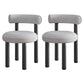 Contemporary Linen Dining Chair Open Back Dining Side Furniture in Matte Finish Light Gray 2 Piece Set Clearhalo 'Dining Chairs' 'Dining Tables & Seating' 'dining_chair' 'furn' 'furn_dining_chair' 'Furniture' 'Kitchen & Dining Furniture' 5447196