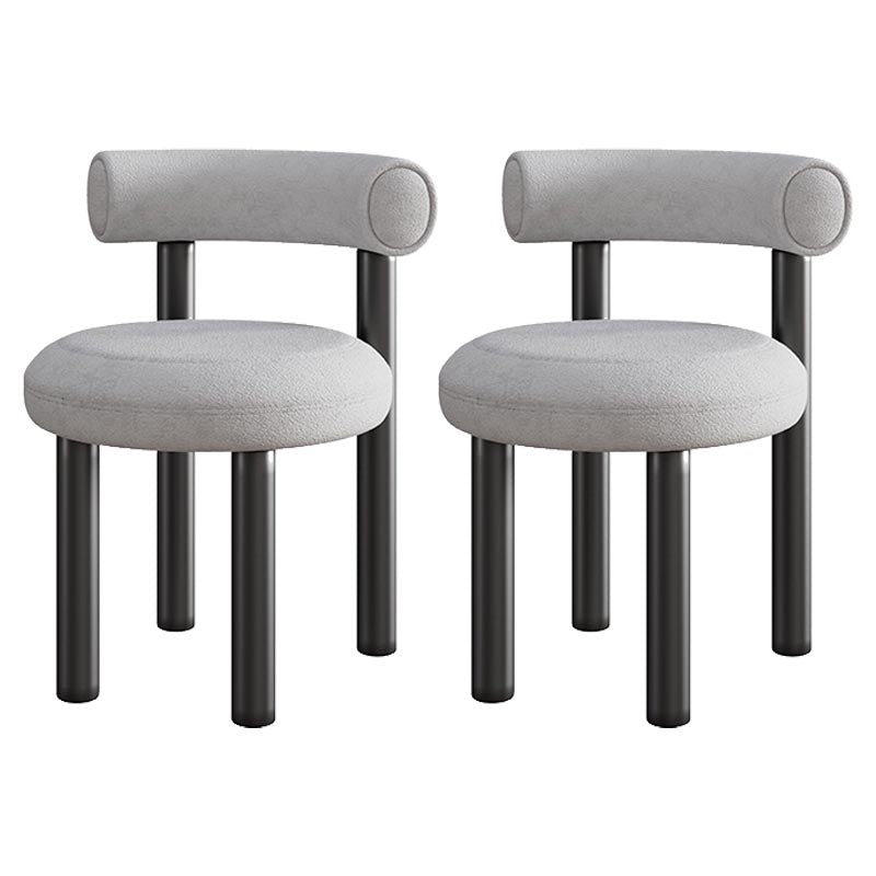 Contemporary Linen Dining Chair Open Back Dining Side Furniture in Matte Finish Light Gray 2 Piece Set Clearhalo 'Dining Chairs' 'Dining Tables & Seating' 'dining_chair' 'furn' 'furn_dining_chair' 'Furniture' 'Kitchen & Dining Furniture' 5447196