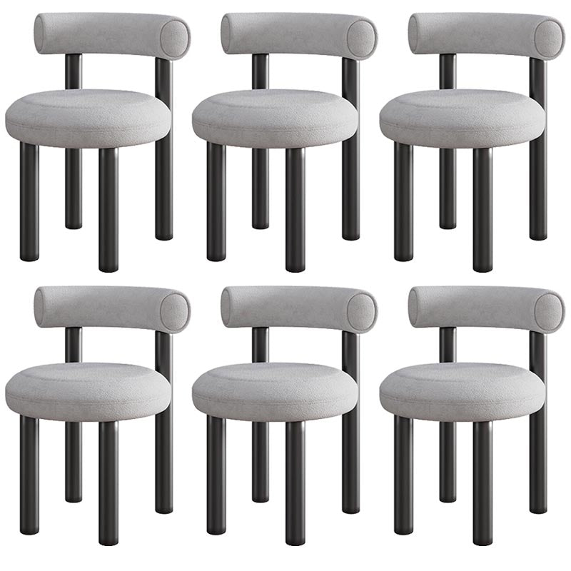 Contemporary Linen Dining Chair Open Back Dining Side Furniture in Matte Finish Light Gray 6 Piece Set Clearhalo 'Dining Chairs' 'Dining Tables & Seating' 'dining_chair' 'furn' 'furn_dining_chair' 'Furniture' 'Kitchen & Dining Furniture' 5447199