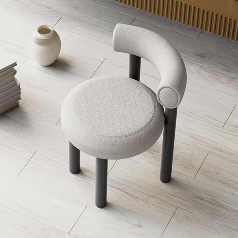 Contemporary Linen Dining Chair Open Back Dining Side Furniture in Matte Finish Clearhalo 'Dining Chairs' 'Dining Tables & Seating' 'dining_chair' 'furn' 'furn_dining_chair' 'Furniture' 'Kitchen & Dining Furniture' 5447204