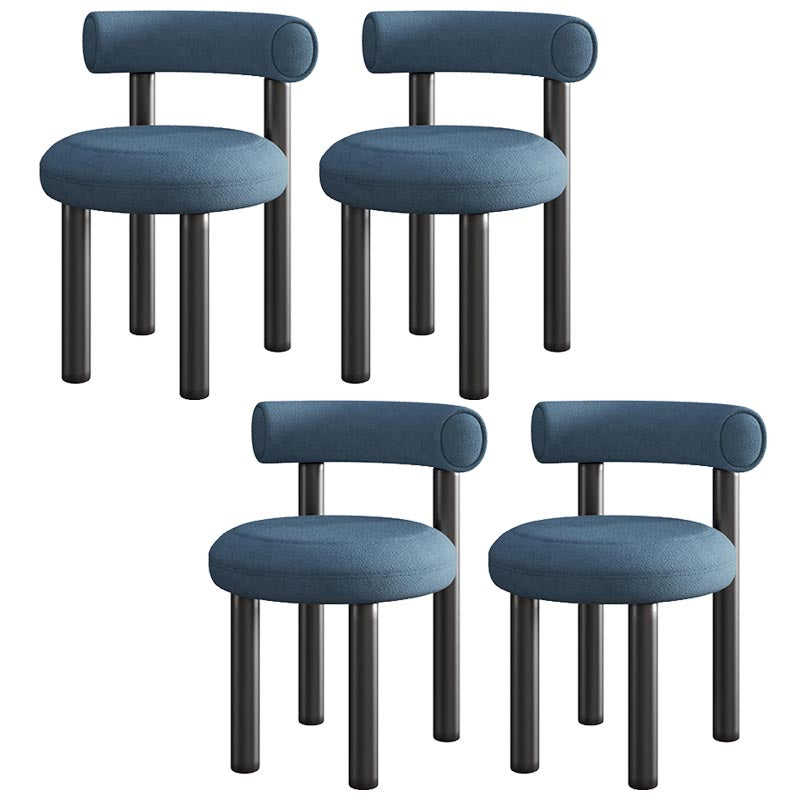 Contemporary Linen Dining Chair Open Back Dining Side Furniture in Matte Finish Blue 4 Piece Set Clearhalo 'Dining Chairs' 'Dining Tables & Seating' 'dining_chair' 'furn' 'furn_dining_chair' 'Furniture' 'Kitchen & Dining Furniture' 5447214