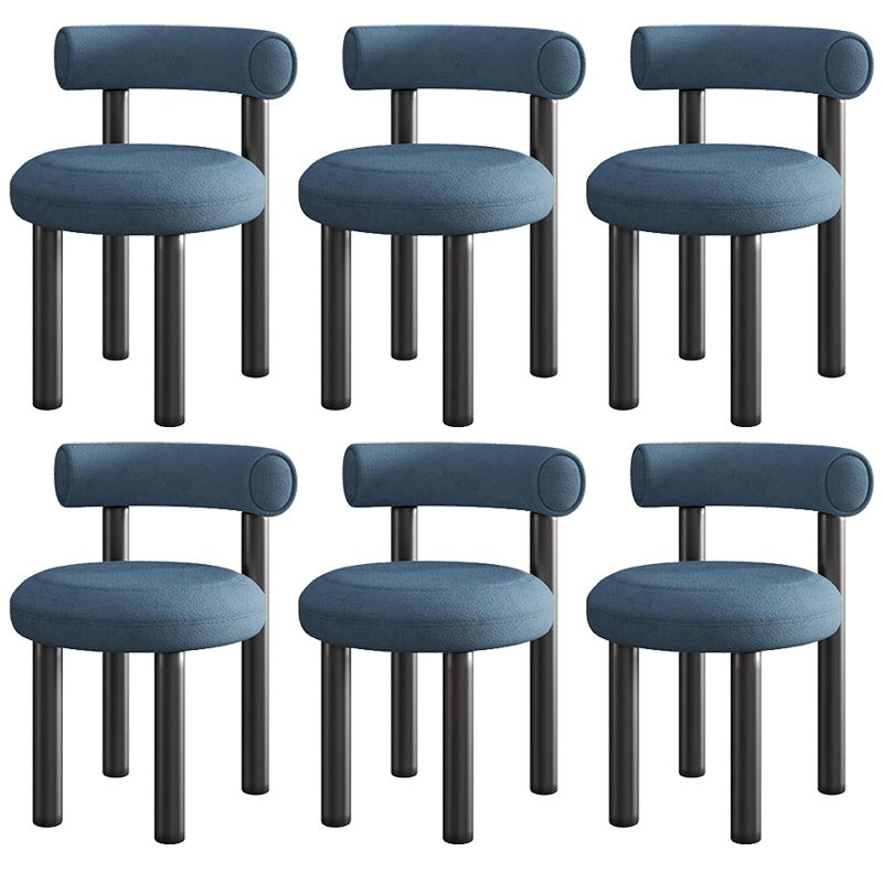 Contemporary Linen Dining Chair Open Back Dining Side Furniture in Matte Finish Blue 6 Piece Set Clearhalo 'Dining Chairs' 'Dining Tables & Seating' 'dining_chair' 'furn' 'furn_dining_chair' 'Furniture' 'Kitchen & Dining Furniture' 5447215