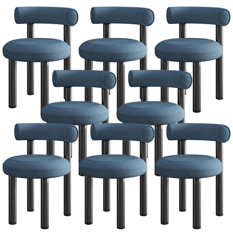 Contemporary Linen Dining Chair Open Back Dining Side Furniture in Matte Finish Blue 8 Piece Set Clearhalo 'Dining Chairs' 'Dining Tables & Seating' 'dining_chair' 'furn' 'furn_dining_chair' 'Furniture' 'Kitchen & Dining Furniture' 5447216
