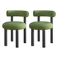 Contemporary Linen Dining Chair Open Back Dining Side Furniture in Matte Finish Green 2 Piece Set Clearhalo 'Dining Chairs' 'Dining Tables & Seating' 'dining_chair' 'furn' 'furn_dining_chair' 'Furniture' 'Kitchen & Dining Furniture' 5447217