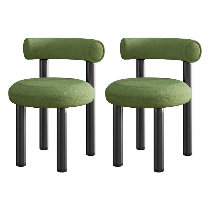 Contemporary Linen Dining Chair Open Back Dining Side Furniture in Matte Finish Green 2 Piece Set Clearhalo 'Dining Chairs' 'Dining Tables & Seating' 'dining_chair' 'furn' 'furn_dining_chair' 'Furniture' 'Kitchen & Dining Furniture' 5447217