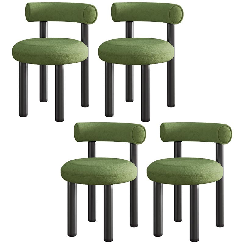 Contemporary Linen Dining Chair Open Back Dining Side Furniture in Matte Finish Green 4 Piece Set Clearhalo 'Dining Chairs' 'Dining Tables & Seating' 'dining_chair' 'furn' 'furn_dining_chair' 'Furniture' 'Kitchen & Dining Furniture' 5447218