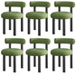 Contemporary Linen Dining Chair Open Back Dining Side Furniture in Matte Finish Green 6 Piece Set Clearhalo 'Dining Chairs' 'Dining Tables & Seating' 'dining_chair' 'furn' 'furn_dining_chair' 'Furniture' 'Kitchen & Dining Furniture' 5447219