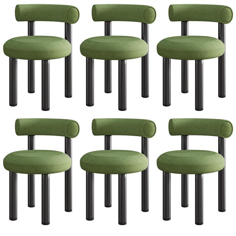 Contemporary Linen Dining Chair Open Back Dining Side Furniture in Matte Finish Green 6 Piece Set Clearhalo 'Dining Chairs' 'Dining Tables & Seating' 'dining_chair' 'furn' 'furn_dining_chair' 'Furniture' 'Kitchen & Dining Furniture' 5447219