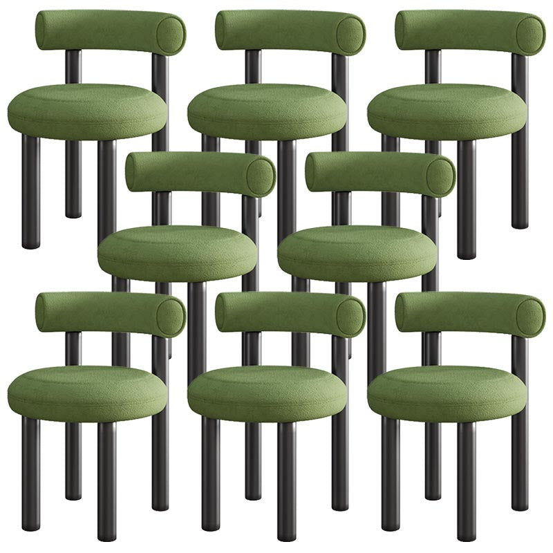 Contemporary Linen Dining Chair Open Back Dining Side Furniture in Matte Finish Green 8 Piece Set Clearhalo 'Dining Chairs' 'Dining Tables & Seating' 'dining_chair' 'furn' 'furn_dining_chair' 'Furniture' 'Kitchen & Dining Furniture' 5447220