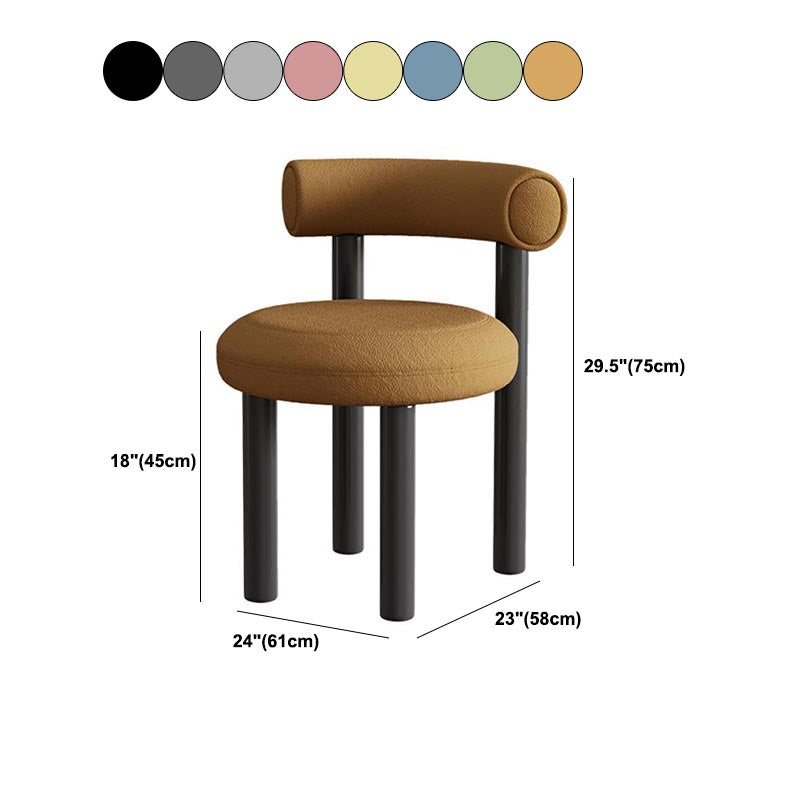 Contemporary Linen Dining Chair Open Back Dining Side Furniture in Matte Finish Clearhalo 'Dining Chairs' 'Dining Tables & Seating' 'dining_chair' 'furn' 'furn_dining_chair' 'Furniture' 'Kitchen & Dining Furniture' 5447225