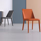 Contemporary Upholstered Side Chair Leather Armless Dining Chair with Leather Legs