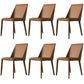 Contemporary Upholstered Side Chair Leather Armless Dining Chair with Leather Legs
