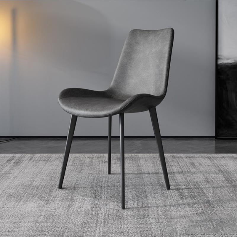 Industrial Leather Armless Dining Chair Wingback Side Chair for Kitchen Clearhalo 'Dining Chairs' 'Dining Tables & Seating' 'dining_chair' 'furn' 'furn_dining_chair' 'Furniture' 'Kitchen & Dining Furniture' 5447262