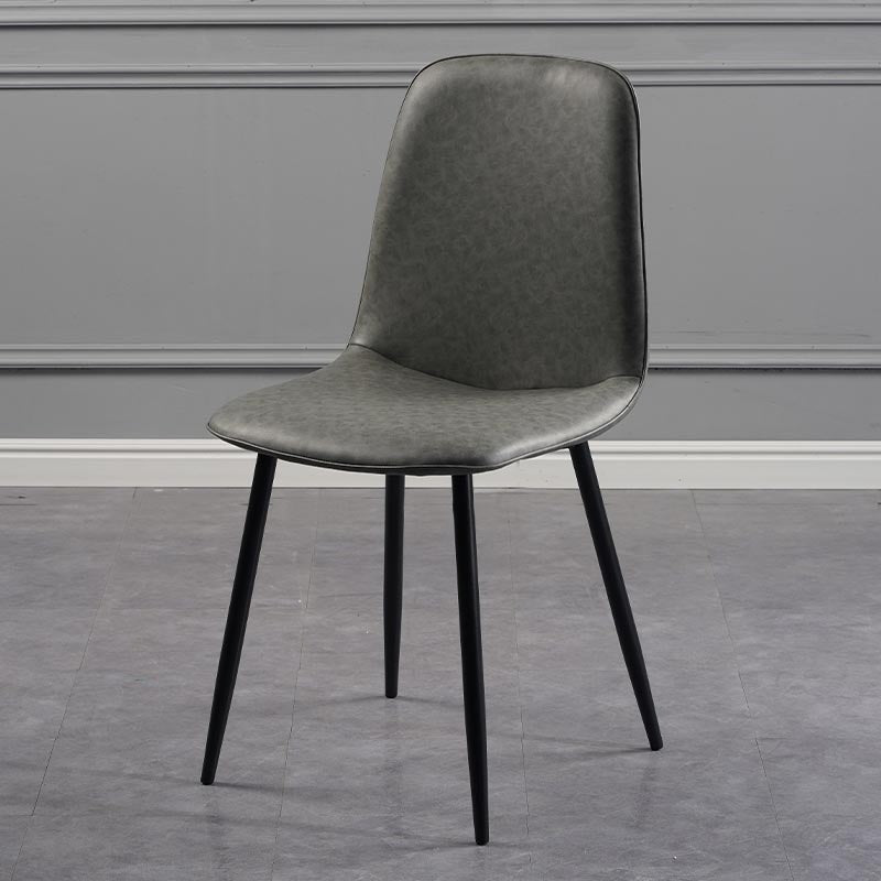 Industrial Leather Armless Dining Chair Wingback Side Chair for Kitchen Clearhalo 'Dining Chairs' 'Dining Tables & Seating' 'dining_chair' 'furn' 'furn_dining_chair' 'Furniture' 'Kitchen & Dining Furniture' 5447264