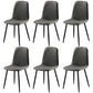 Industrial Leather Armless Dining Chair Wingback Side Chair for Kitchen Grey 6 Piece Set Clearhalo 'Dining Chairs' 'Dining Tables & Seating' 'dining_chair' 'furn' 'furn_dining_chair' 'Furniture' 'Kitchen & Dining Furniture' 5447265