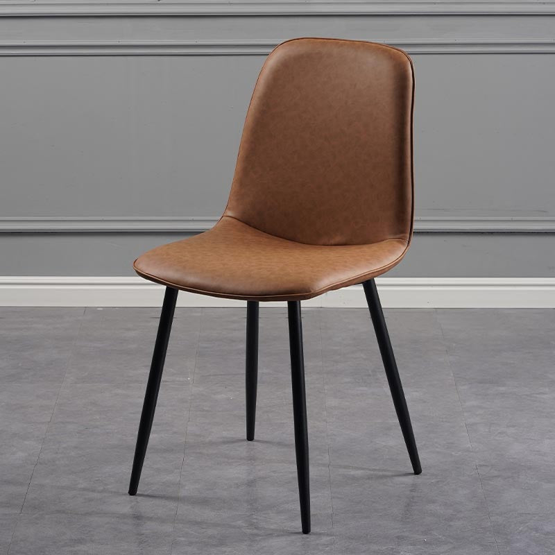 Industrial Leather Armless Dining Chair Wingback Side Chair for Kitchen Clearhalo 'Dining Chairs' 'Dining Tables & Seating' 'dining_chair' 'furn' 'furn_dining_chair' 'Furniture' 'Kitchen & Dining Furniture' 5447267