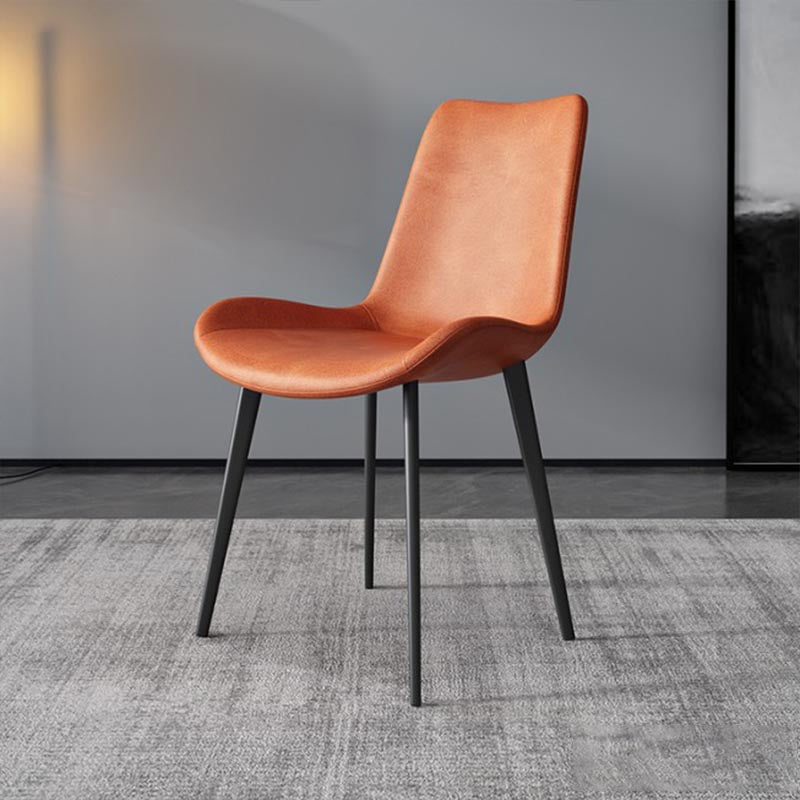 Industrial Leather Armless Dining Chair Wingback Side Chair for Kitchen Clearhalo 'Dining Chairs' 'Dining Tables & Seating' 'dining_chair' 'furn' 'furn_dining_chair' 'Furniture' 'Kitchen & Dining Furniture' 5447276