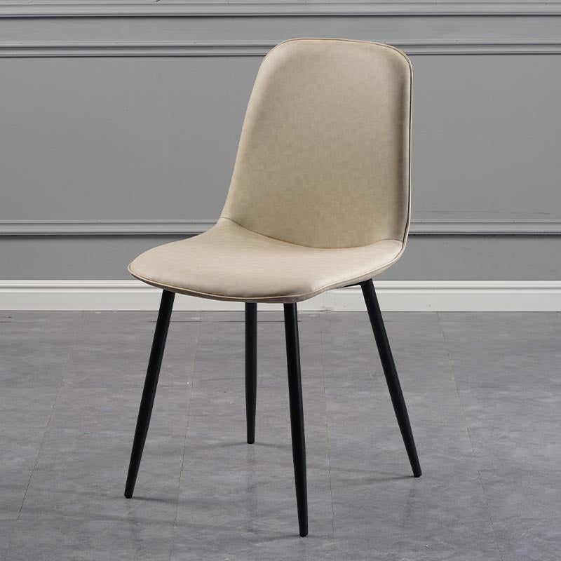 Industrial Leather Armless Dining Chair Wingback Side Chair for Kitchen Clearhalo 'Dining Chairs' 'Dining Tables & Seating' 'dining_chair' 'furn' 'furn_dining_chair' 'Furniture' 'Kitchen & Dining Furniture' 5447278