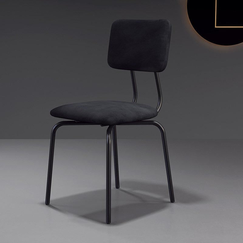 Chaise de salle à manger en faux cuir moderne chaise Parsons en finition mate pour la brasserie