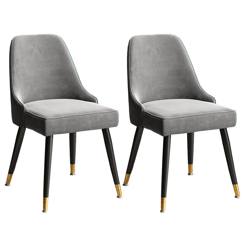 Glam Velvet Side Chair Parsons Upholstered Side Chair for Dining Room Dark Gray 2 Piece Set Black Clearhalo 'Dining Chairs' 'Dining Tables & Seating' 'dining_chair' 'furn' 'furn_dining_chair' 'Furniture' 'Kitchen & Dining Furniture' 5447476