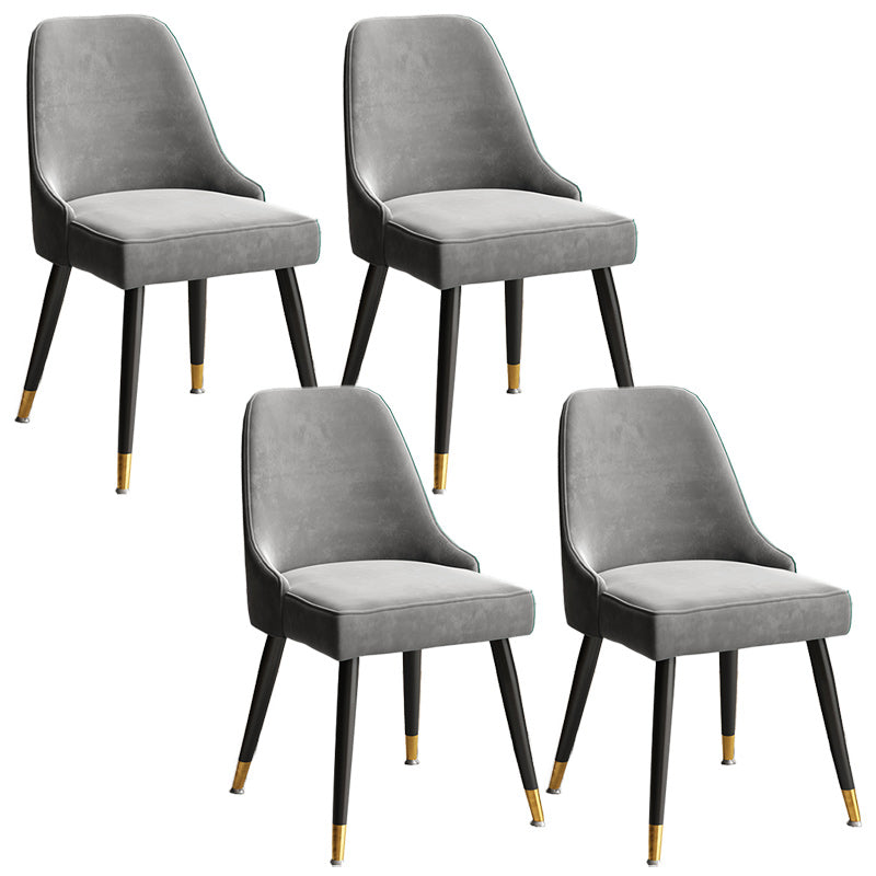 Glam Velvet Side Chair Parsons Upholstered Side Chair for Dining Room Dark Gray 4 Piece Set Black Clearhalo 'Dining Chairs' 'Dining Tables & Seating' 'dining_chair' 'furn' 'furn_dining_chair' 'Furniture' 'Kitchen & Dining Furniture' 5447478