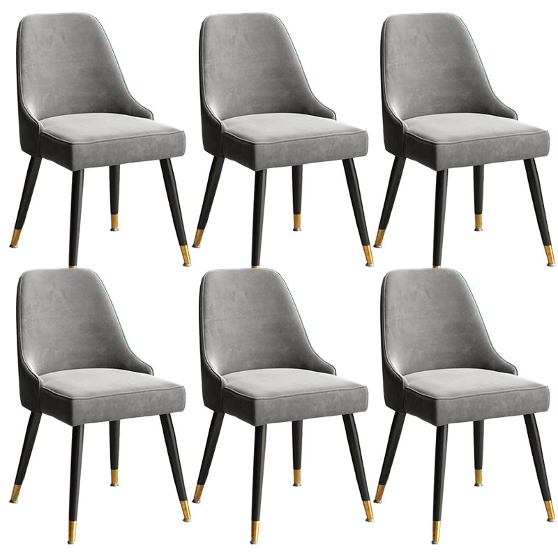 Glam Velvet Side Chair Parsons Upholstered Side Chair for Dining Room Dark Gray 6 Piece Set Black Clearhalo 'Dining Chairs' 'Dining Tables & Seating' 'dining_chair' 'furn' 'furn_dining_chair' 'Furniture' 'Kitchen & Dining Furniture' 5447480