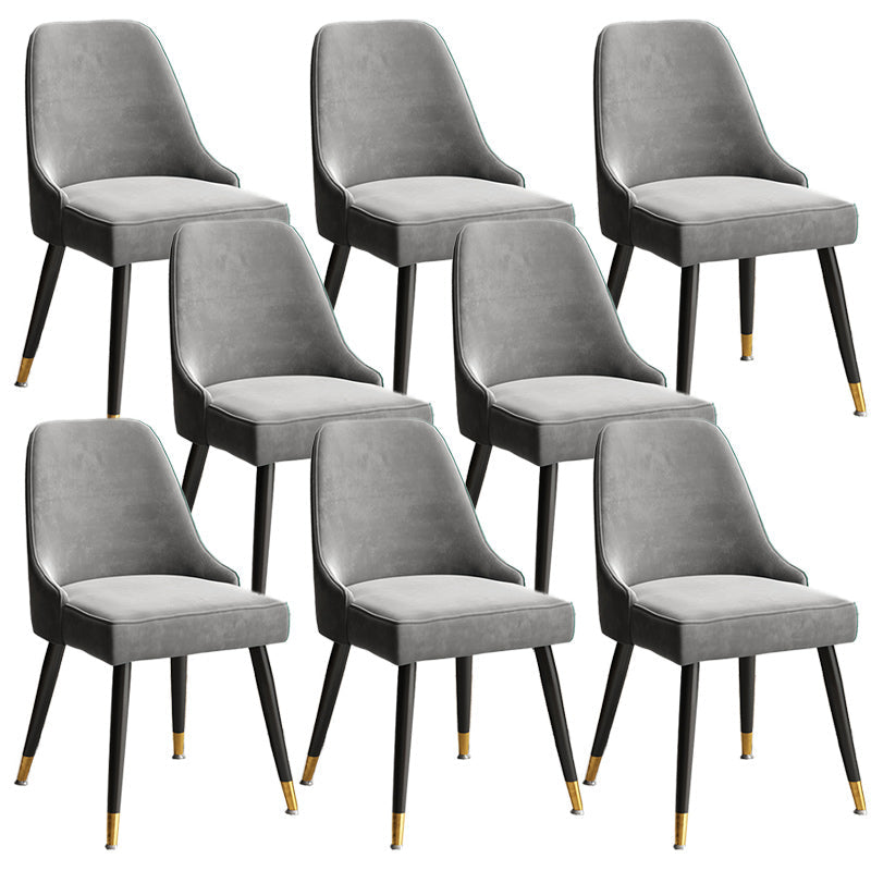 Glam Velvet Side Chair Parsons Upholstered Side Chair for Dining Room Dark Gray 8 Piece Set Black Clearhalo 'Dining Chairs' 'Dining Tables & Seating' 'dining_chair' 'furn' 'furn_dining_chair' 'Furniture' 'Kitchen & Dining Furniture' 5447482