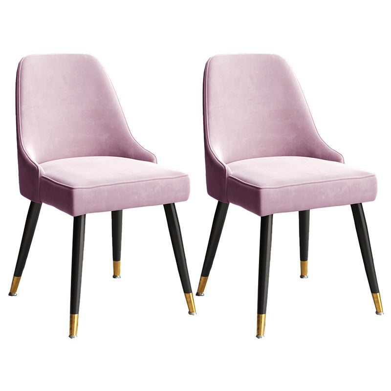Glam Velvet Side Chair Parsons Upholstered Side Chair for Dining Room Pink 2 Piece Set Black Clearhalo 'Dining Chairs' 'Dining Tables & Seating' 'dining_chair' 'furn' 'furn_dining_chair' 'Furniture' 'Kitchen & Dining Furniture' 5447484