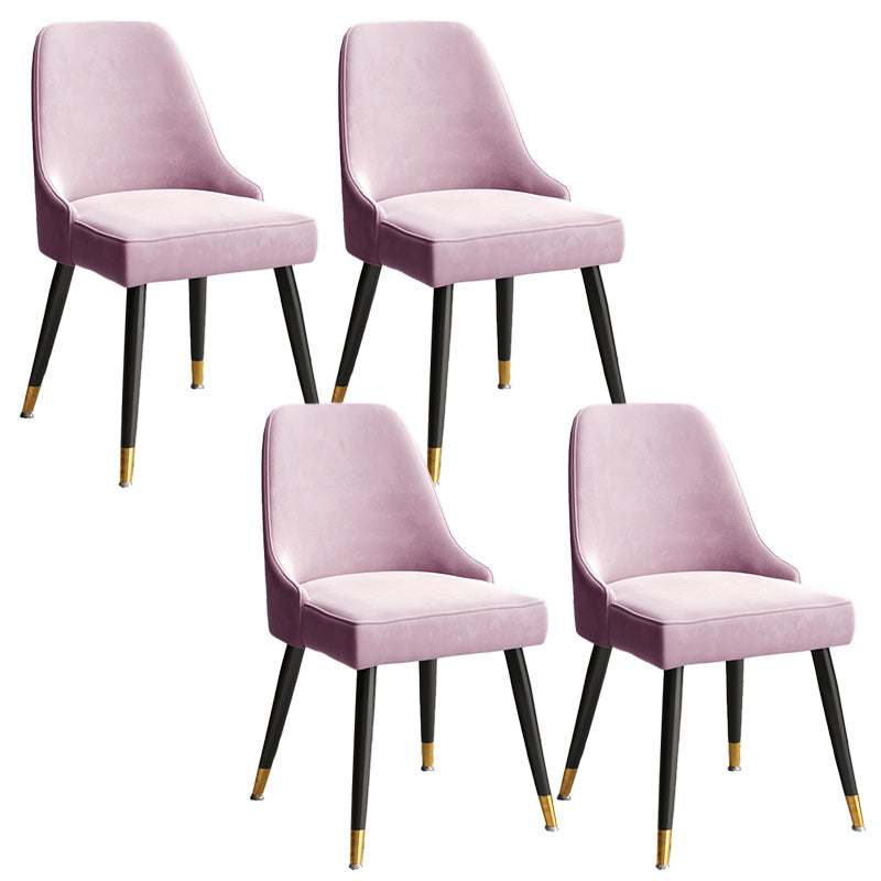 Glam Velvet Side Chair Parsons Upholstered Side Chair for Dining Room Pink 4 Piece Set Black Clearhalo 'Dining Chairs' 'Dining Tables & Seating' 'dining_chair' 'furn' 'furn_dining_chair' 'Furniture' 'Kitchen & Dining Furniture' 5447486