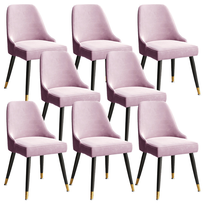 Glam Velvet Side Chair Parsons Upholstered Side Chair for Dining Room Pink 8 Piece Set Black Clearhalo 'Dining Chairs' 'Dining Tables & Seating' 'dining_chair' 'furn' 'furn_dining_chair' 'Furniture' 'Kitchen & Dining Furniture' 5447490