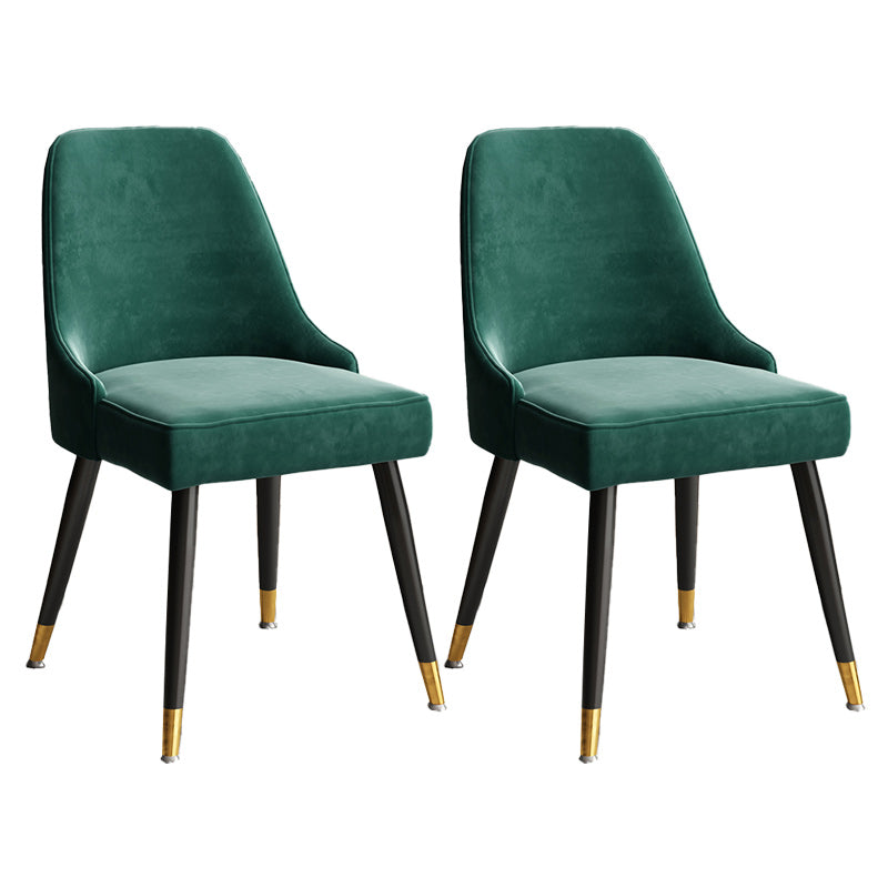 Glam Velvet Side Chair Parsons Upholstered Side Chair for Dining Room Green 2 Piece Set Black Clearhalo 'Dining Chairs' 'Dining Tables & Seating' 'dining_chair' 'furn' 'furn_dining_chair' 'Furniture' 'Kitchen & Dining Furniture' 5447492