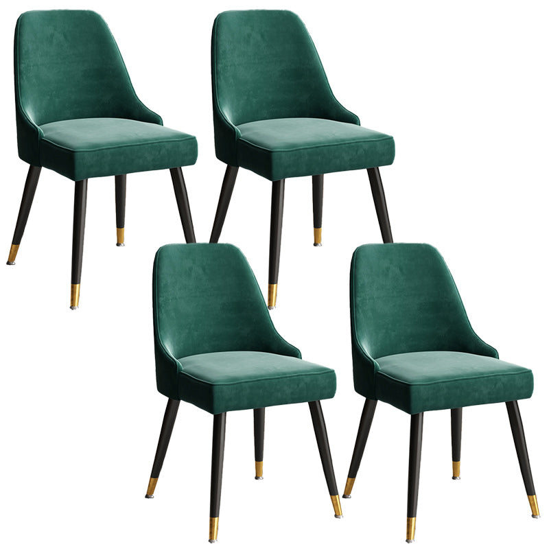 Glam Velvet Side Chair Parsons Upholstered Side Chair for Dining Room Green 4 Piece Set Black Clearhalo 'Dining Chairs' 'Dining Tables & Seating' 'dining_chair' 'furn' 'furn_dining_chair' 'Furniture' 'Kitchen & Dining Furniture' 5447494