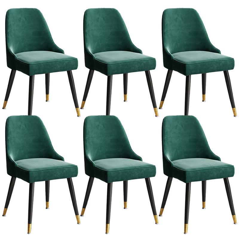 Glam Velvet Side Chair Parsons Upholstered Side Chair for Dining Room Green 6 Piece Set Black Clearhalo 'Dining Chairs' 'Dining Tables & Seating' 'dining_chair' 'furn' 'furn_dining_chair' 'Furniture' 'Kitchen & Dining Furniture' 5447496