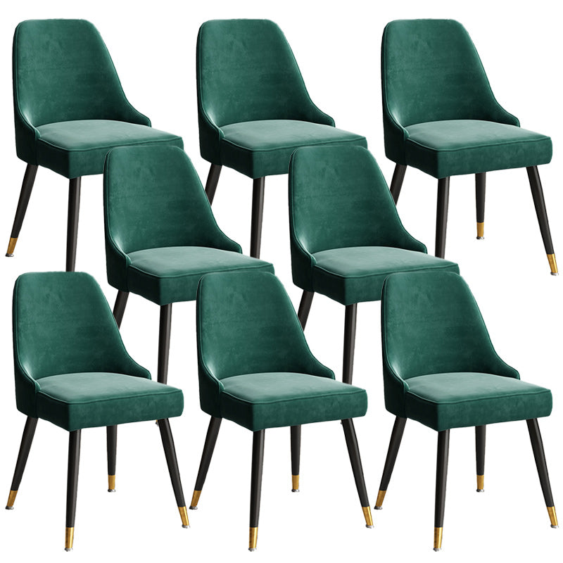 Glam Velvet Side Chair Parsons Upholstered Side Chair for Dining Room Green 8 Piece Set Black Clearhalo 'Dining Chairs' 'Dining Tables & Seating' 'dining_chair' 'furn' 'furn_dining_chair' 'Furniture' 'Kitchen & Dining Furniture' 5447497