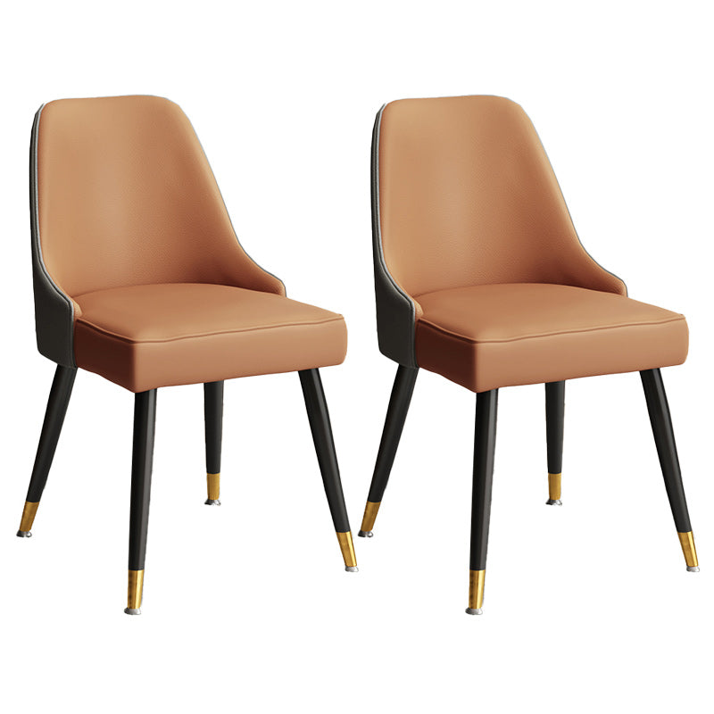 Glam Velvet Side Chair Parsons Upholstered Side Chair for Dining Room Brown-Grey 2 Piece Set Black Clearhalo 'Dining Chairs' 'Dining Tables & Seating' 'dining_chair' 'furn' 'furn_dining_chair' 'Furniture' 'Kitchen & Dining Furniture' 5447498