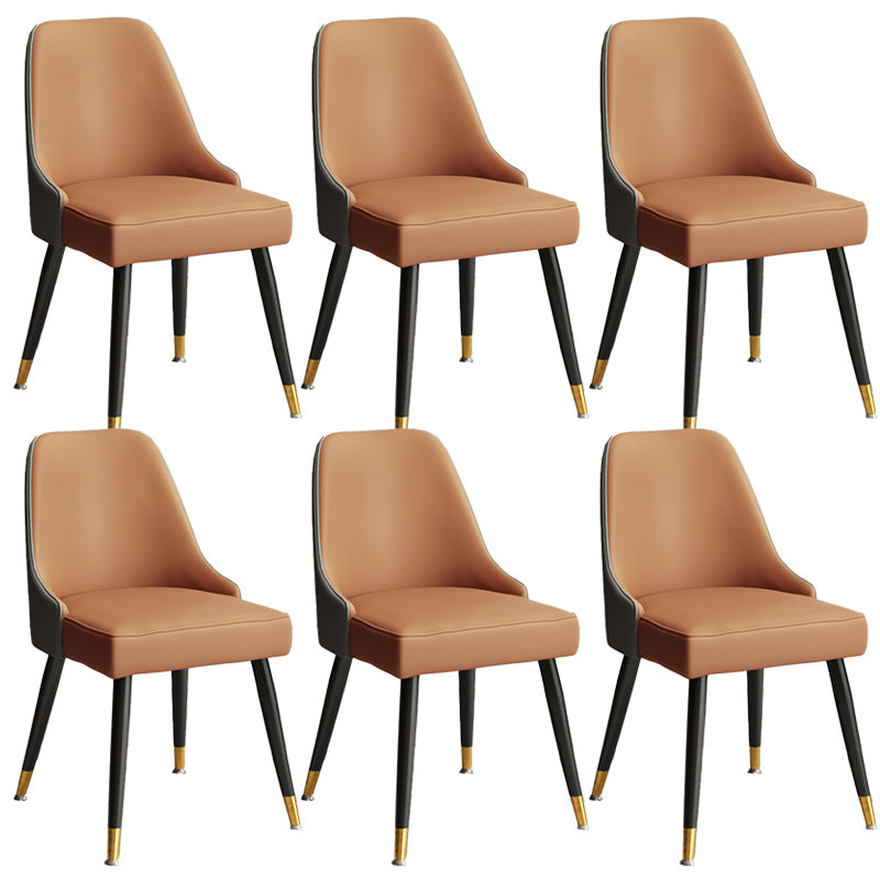 Glam Velvet Side Chair Parsons Upholstered Side Chair for Dining Room Brown-Grey 6 Piece Set Black Clearhalo 'Dining Chairs' 'Dining Tables & Seating' 'dining_chair' 'furn' 'furn_dining_chair' 'Furniture' 'Kitchen & Dining Furniture' 5447500