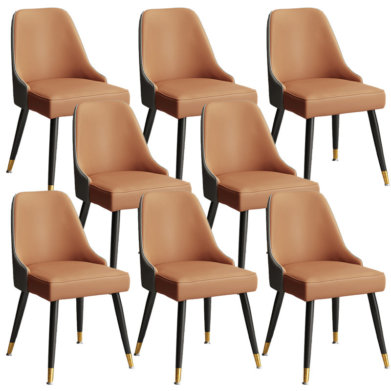 Glam Velvet Side Chair Parsons Upholstered Side Chair for Dining Room Brown-Grey 8 Piece Set Black Clearhalo 'Dining Chairs' 'Dining Tables & Seating' 'dining_chair' 'furn' 'furn_dining_chair' 'Furniture' 'Kitchen & Dining Furniture' 5447501