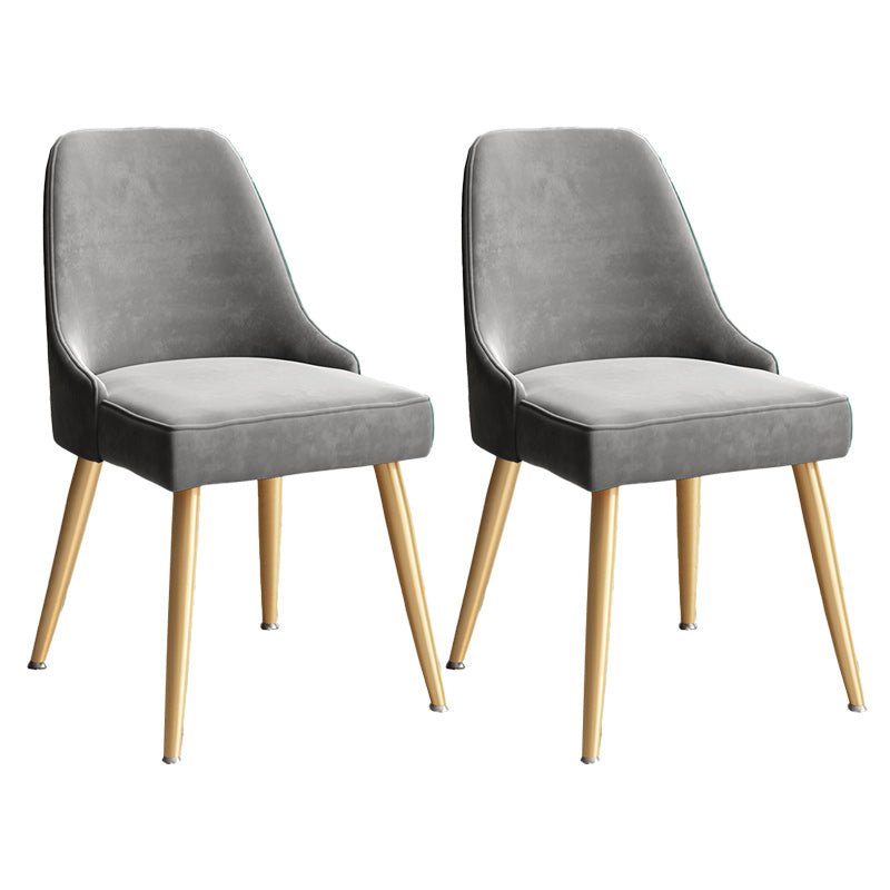 Glam Velvet Side Chair Parsons Upholstered Side Chair for Dining Room Dark Gray 2 Piece Set Brass Gold Clearhalo 'Dining Chairs' 'Dining Tables & Seating' 'dining_chair' 'furn' 'furn_dining_chair' 'Furniture' 'Kitchen & Dining Furniture' 5447506