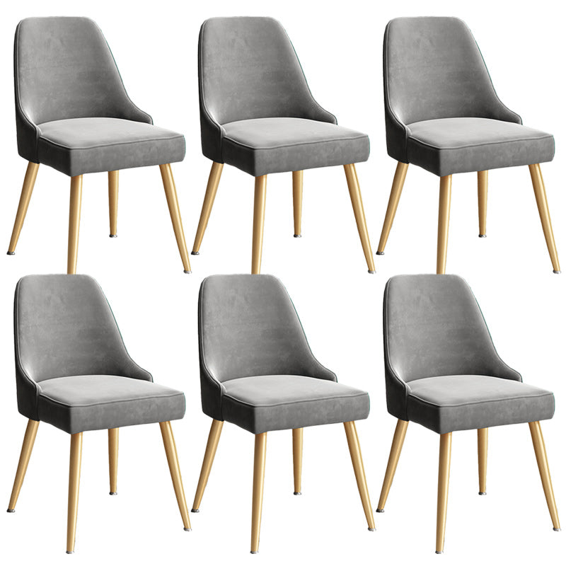 Glam Velvet Side Chair Parsons Upholstered Side Chair for Dining Room Dark Gray 6 Piece Set Brass Gold Clearhalo 'Dining Chairs' 'Dining Tables & Seating' 'dining_chair' 'furn' 'furn_dining_chair' 'Furniture' 'Kitchen & Dining Furniture' 5447508